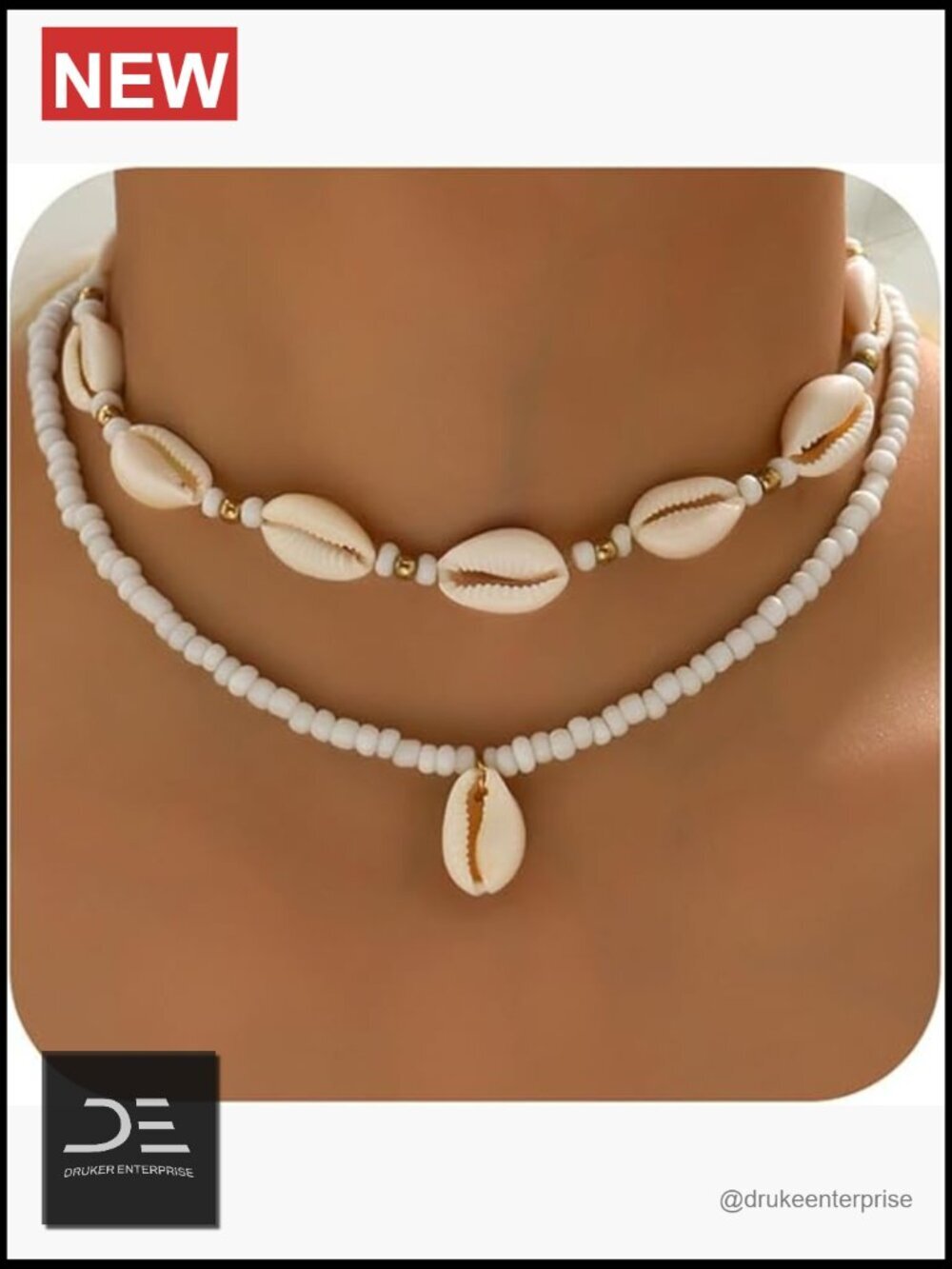 Handmade Natural Sea Shell Adjustable Choker Necklace